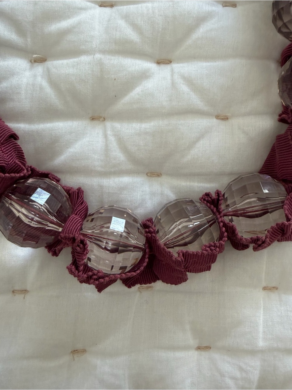 Rare Anthropologie vintage necklace glass beads interwoven with ribbon - Picture 3 of 7